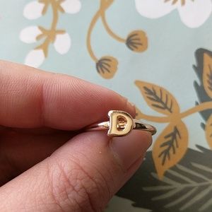 Nwot gold letter D stackable ring